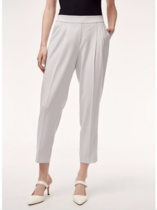Aritzia Pants - Aritzia Babaton Cohen Pants Cropped Pleated Ashen Gray Stone Minimalist Womens 2